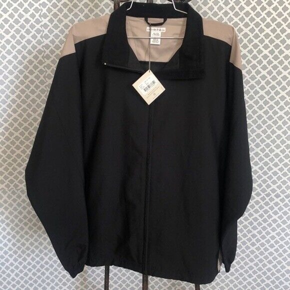 Cutter & Buck‎ black tan windbreaker Zip Up jacket Ladies Size XL Golfing - Picture 3 of 6